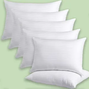 AVI Luxury Hotel Collection Microfiber Filled Bed Pillows for Sleeping, Super Soft Pillow Fillers for Back, Side, and Stomach Sleepers, 20 x 30 Inches or 51 x 76 CM Set of 6