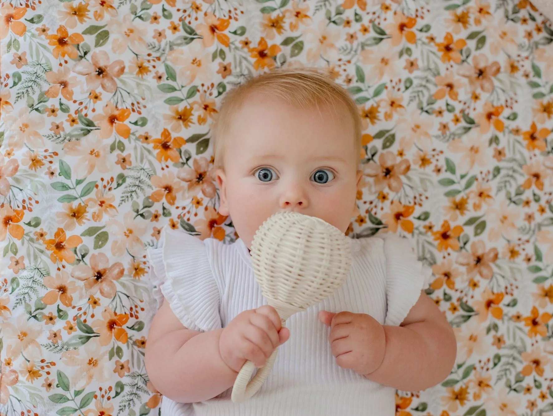Bambella Designs 2-in-1 Waterproof Cot Sheet & Mattress Protector | Bloom