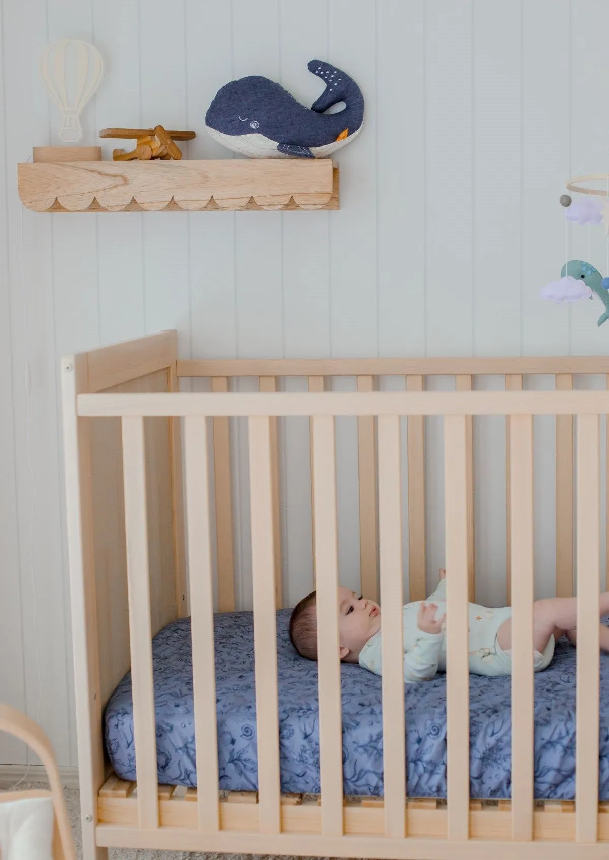 Bambella Designs 2-in-1 Waterproof Cot Sheet & Mattress Protector | Under the Sea