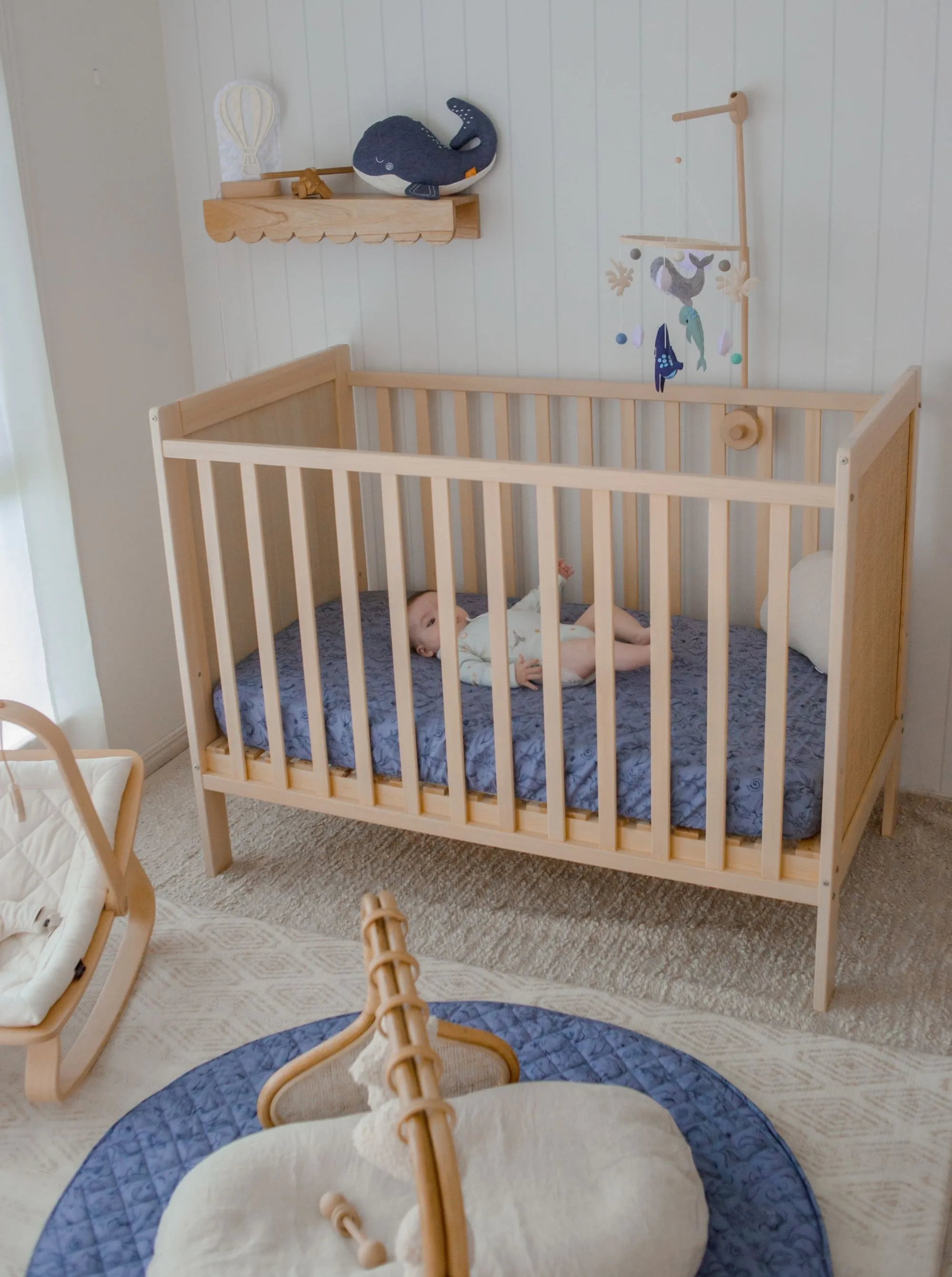 Bambella Designs 2-in-1 Waterproof Cot Sheet & Mattress Protector | Under the Sea