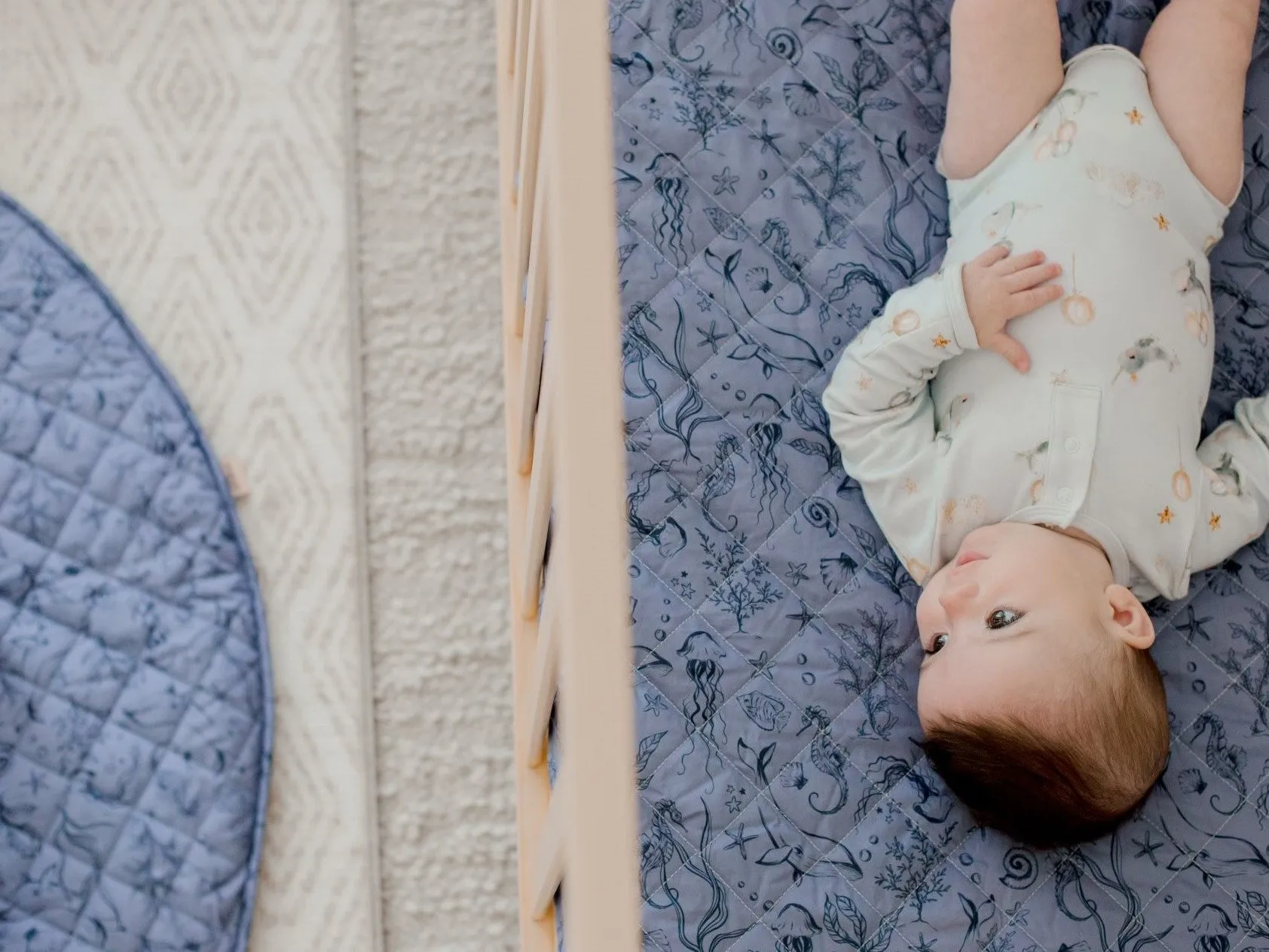 Bambella Designs 2-in-1 Waterproof Cot Sheet & Mattress Protector | Under the Sea