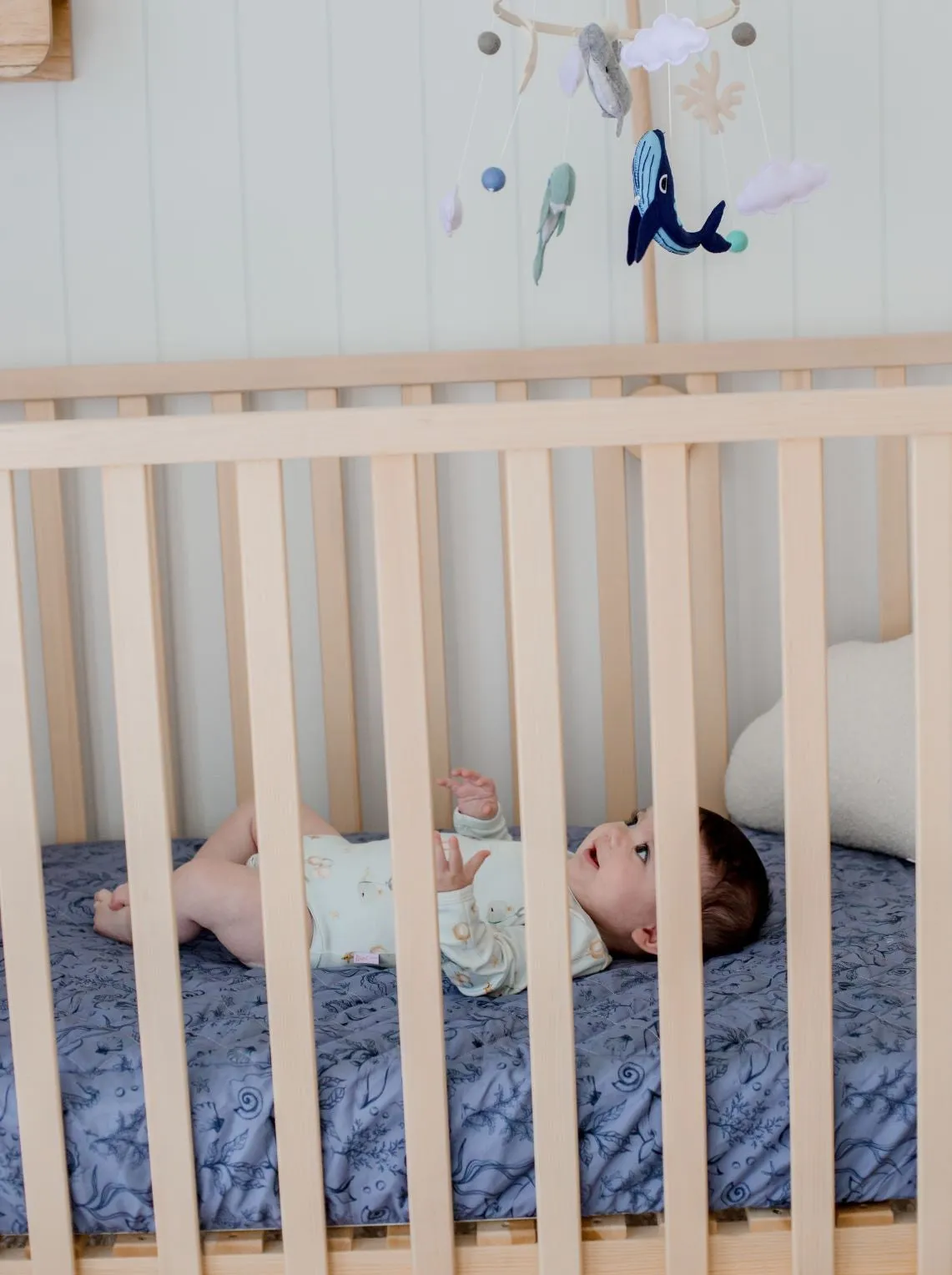 Bambella Designs 2-in-1 Waterproof Cot Sheet & Mattress Protector | Under the Sea
