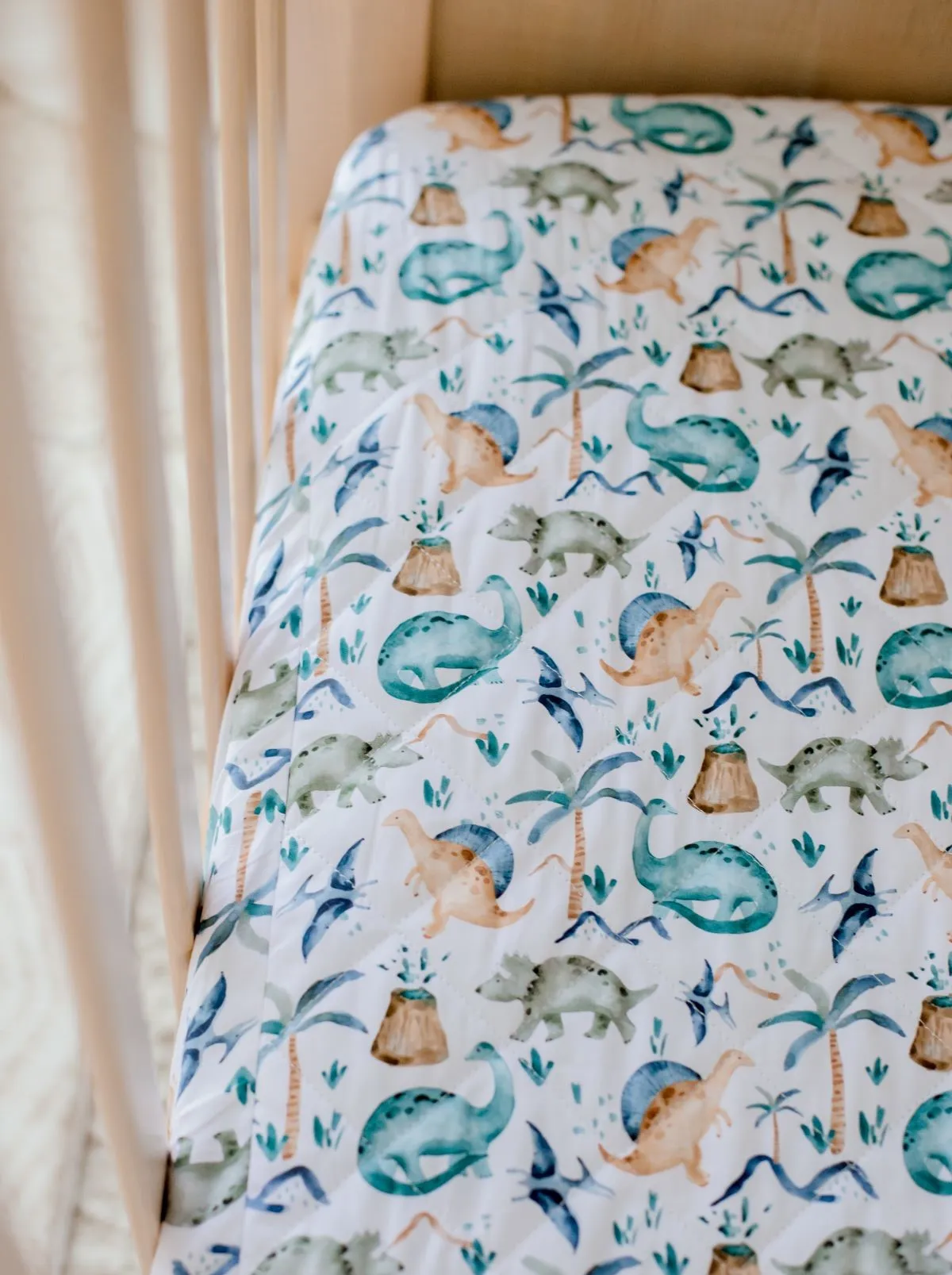 Bambella Designs 2-in-1 Waterproof Cot Sheet & Mattress Protector | Wild Dinos