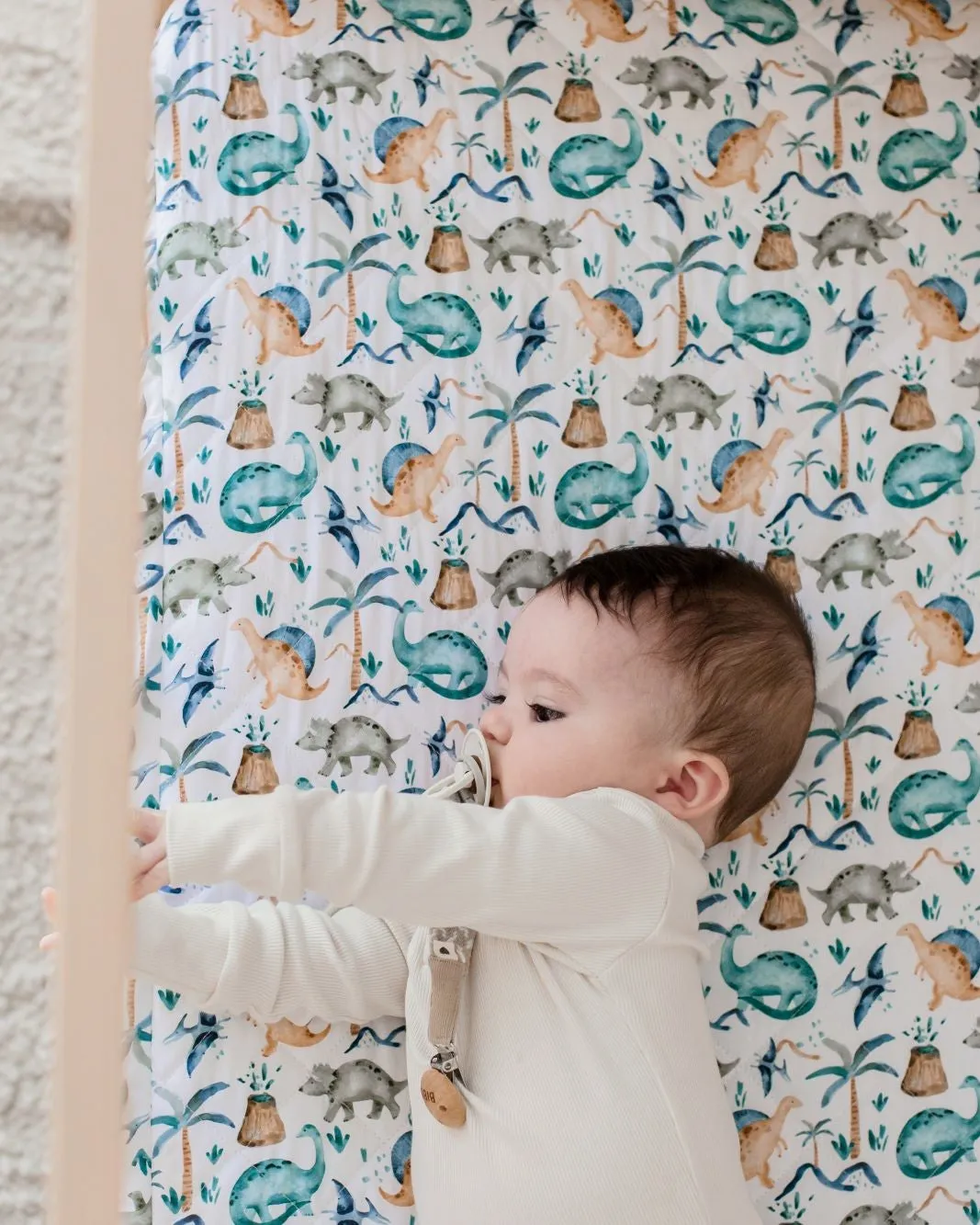 Bambella Designs 2-in-1 Waterproof Cot Sheet & Mattress Protector | Wild Dinos
