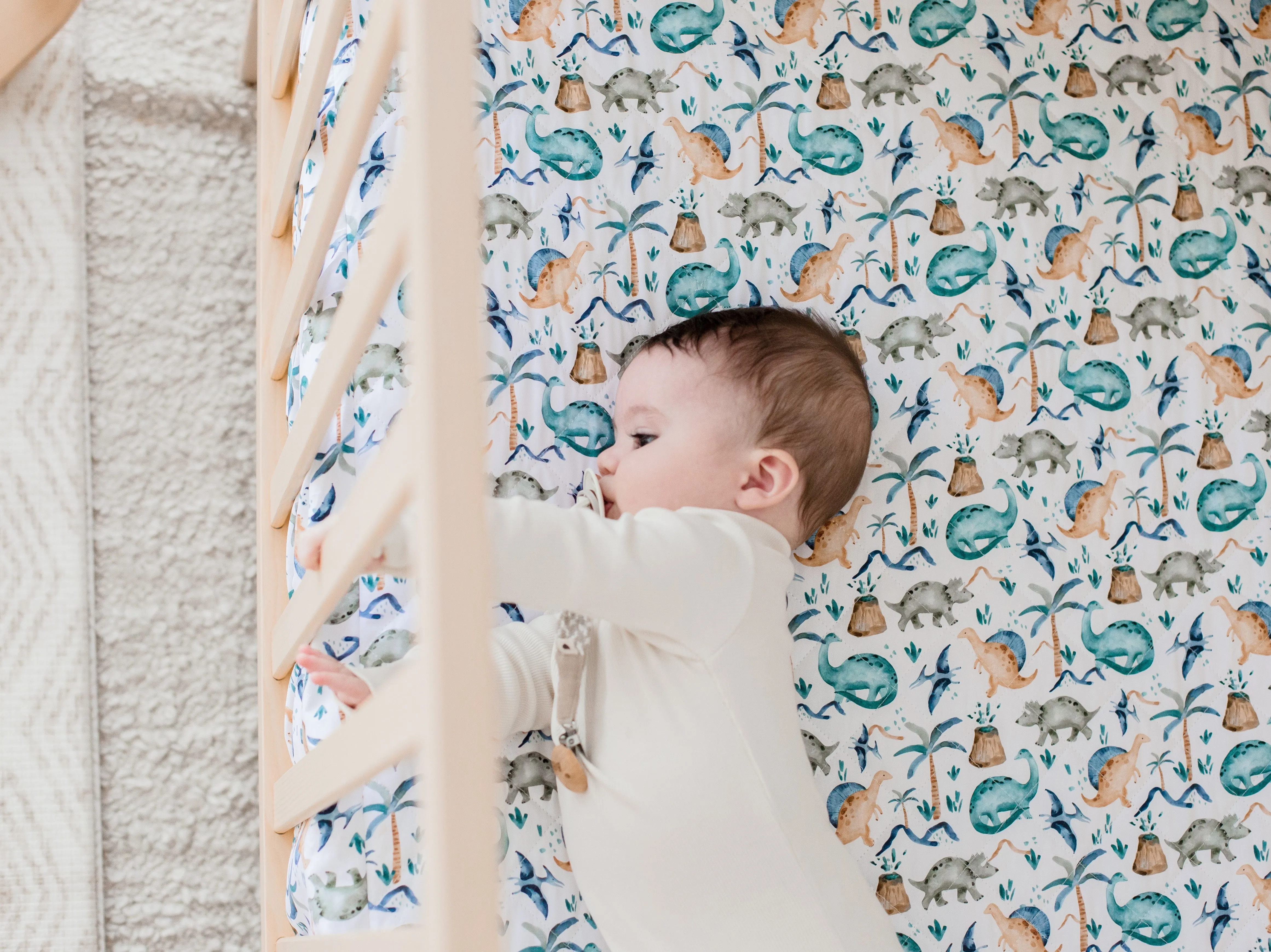 Bambella Designs 2-in-1 Waterproof Cot Sheet & Mattress Protector | Wild Dinos