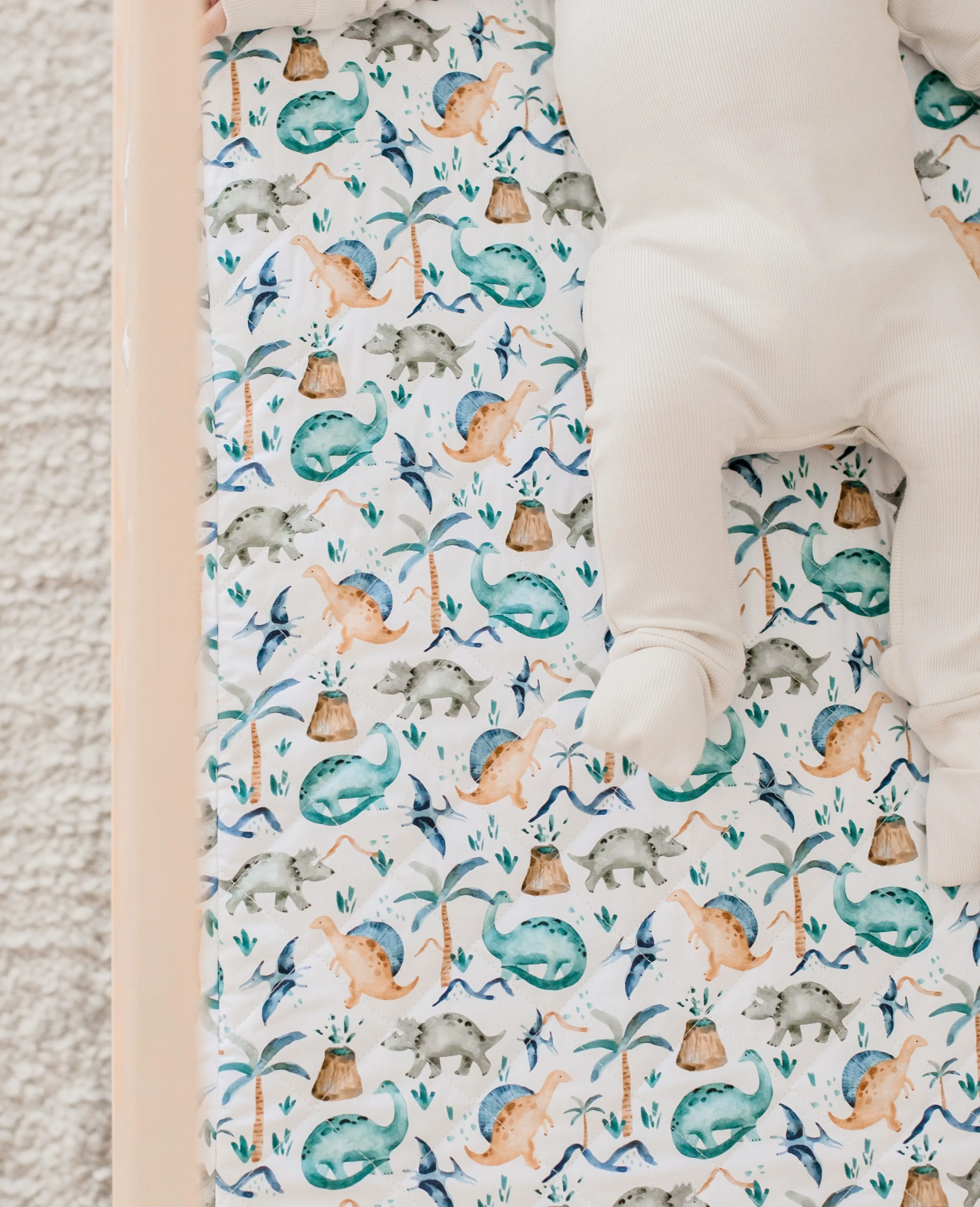 Bambella Designs 2-in-1 Waterproof Cot Sheet & Mattress Protector | Wild Dinos