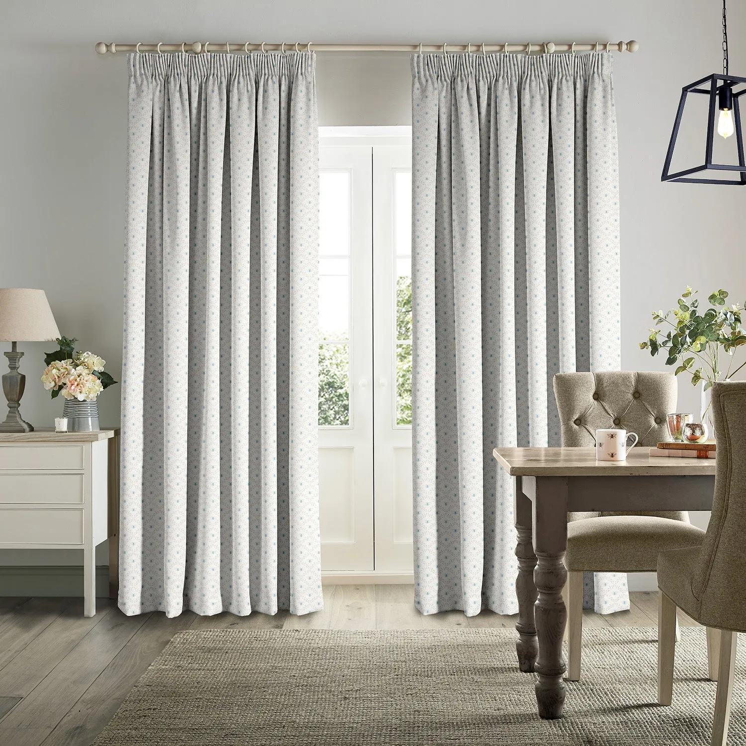 Bees & Leaves White Made to Measure Curtains