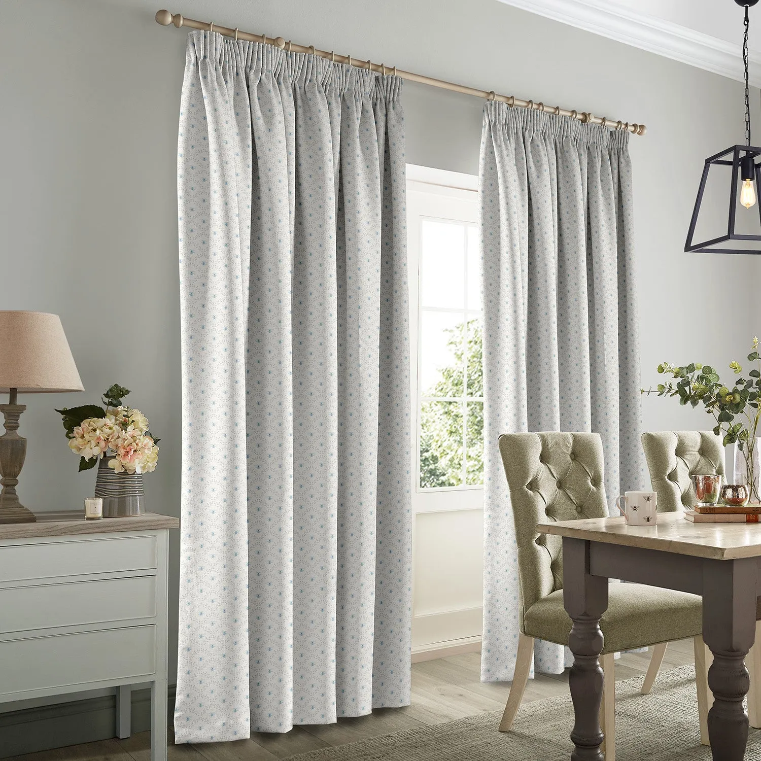 Bees & Leaves White Made to Measure Curtains