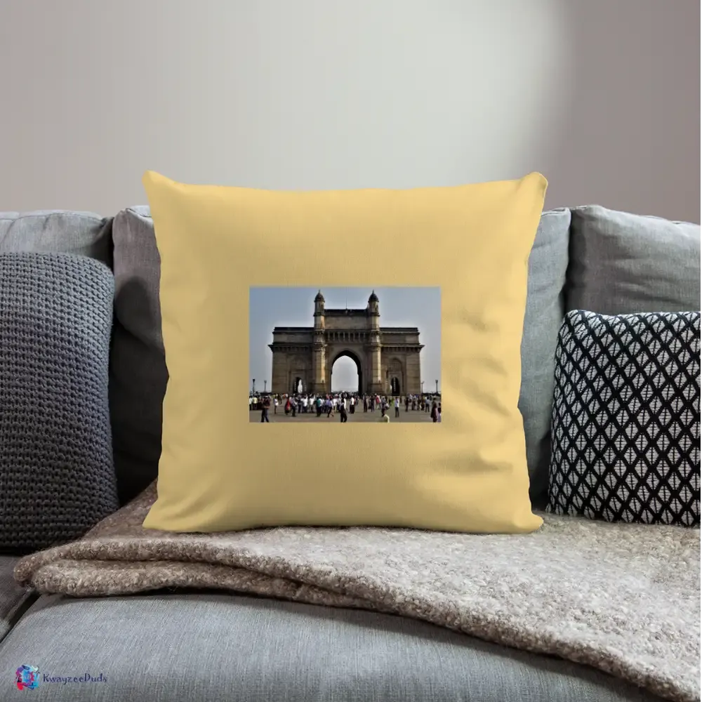 Gateway of India, Throw Pillow Cover 18” x 18”