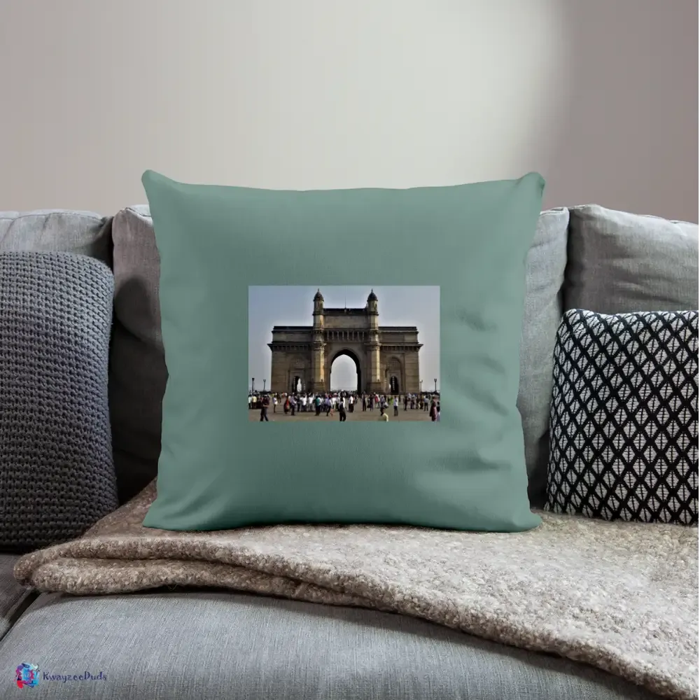 Gateway of India, Throw Pillow Cover 18” x 18”