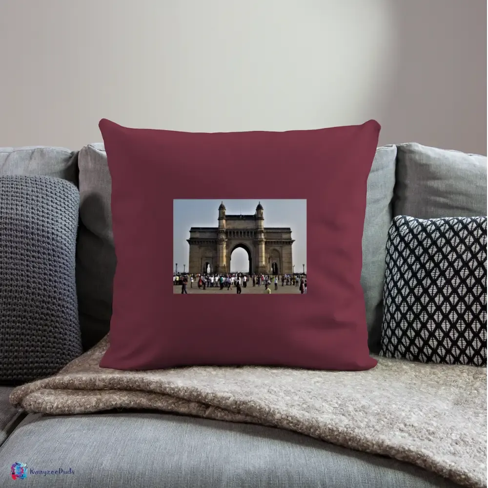 Gateway of India, Throw Pillow Cover 18” x 18”
