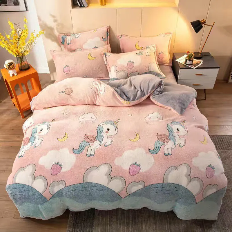 Kids Winter Duvet Set with Snowflake