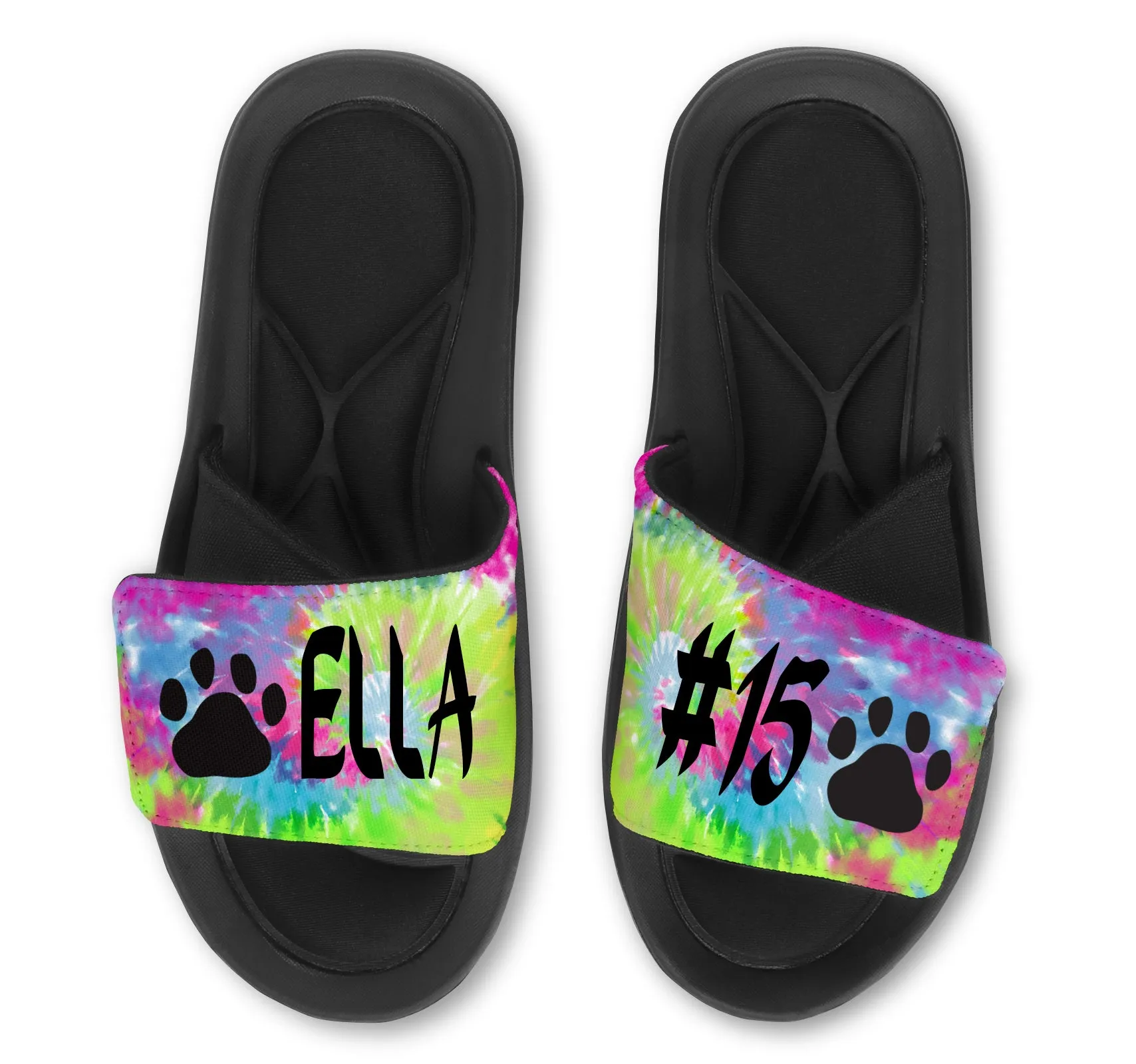 Paw Custom Slides / Sandals -Tie Dye