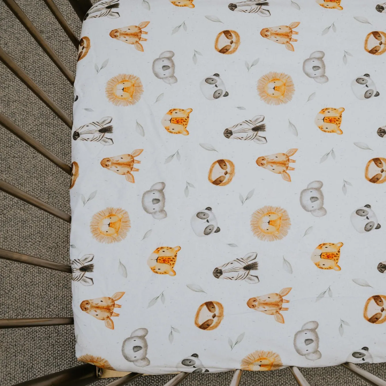 *PRE-ORDER* Waterproof Cot Sheet - Peek A Zoo