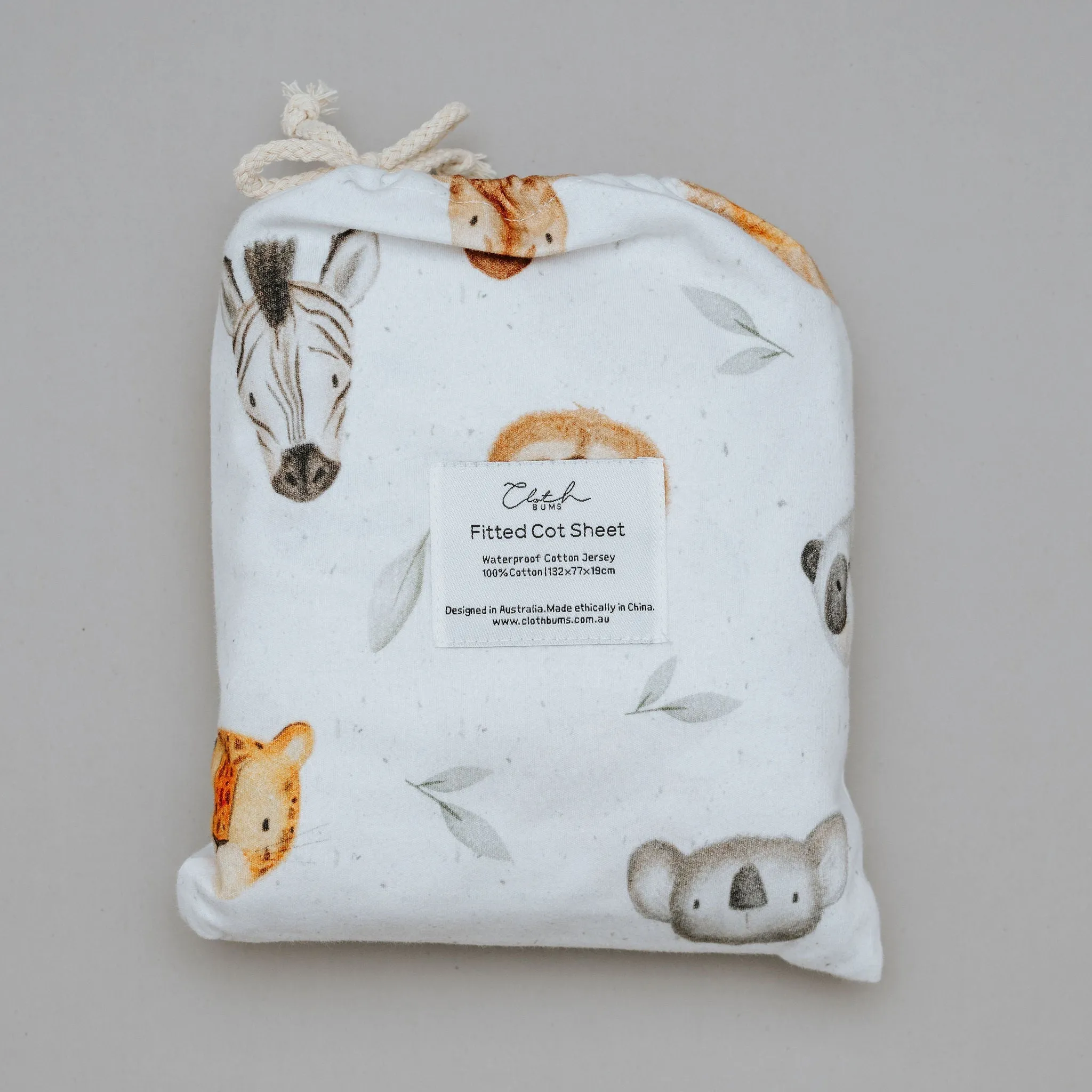 *PRE-ORDER* Waterproof Cot Sheet - Peek A Zoo