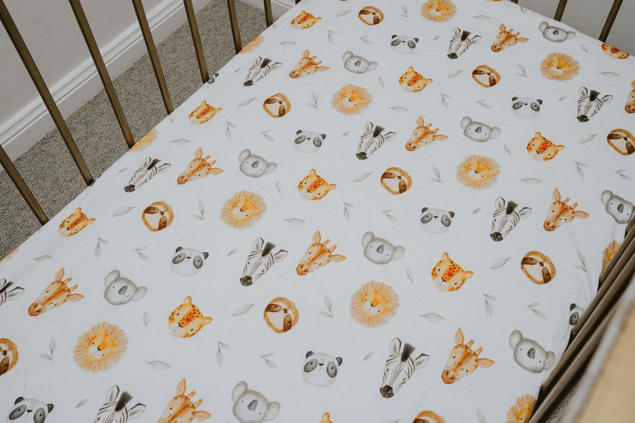 *PRE-ORDER* Waterproof Cot Sheet - Peek A Zoo