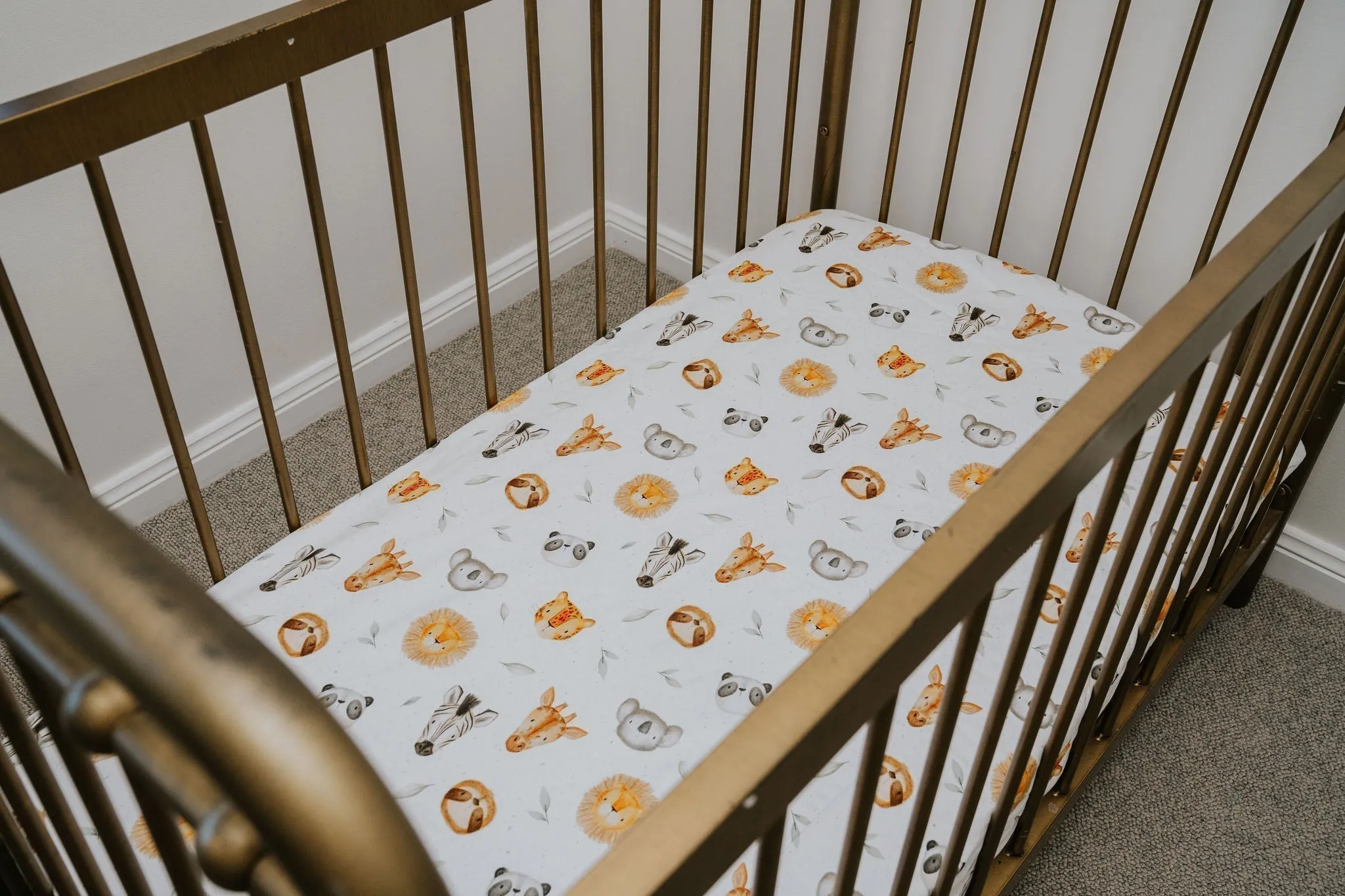 *PRE-ORDER* Waterproof Cot Sheet - Peek A Zoo