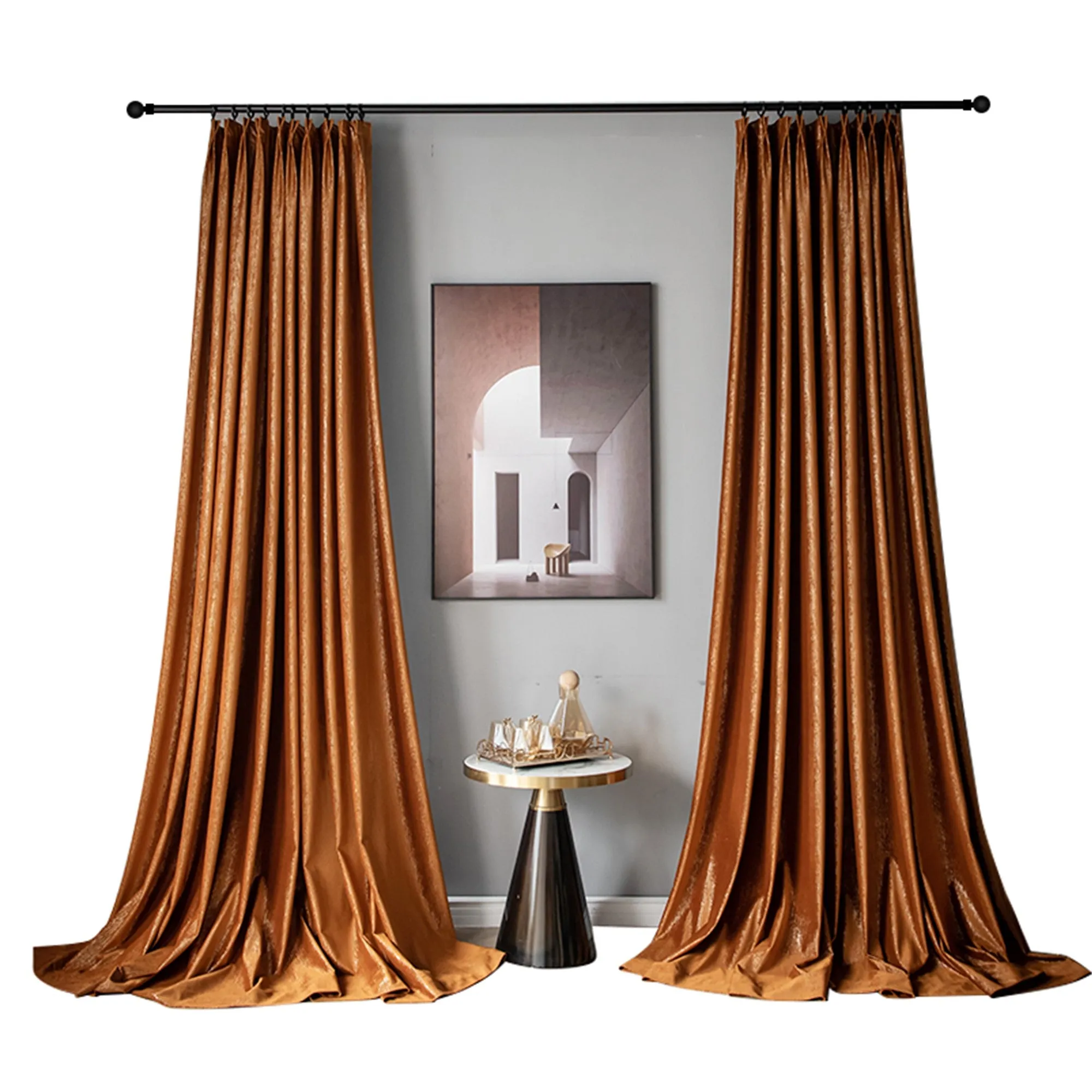 Royal Velvet with Gold Accents Window Curtains Drapery