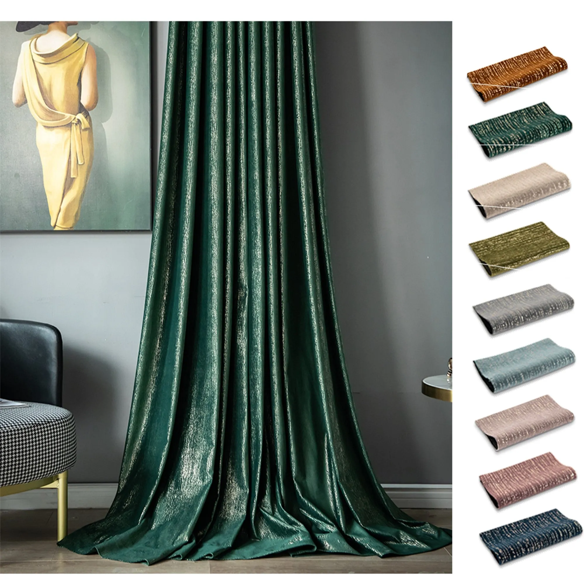Royal Velvet with Gold Accents Window Curtains Drapery